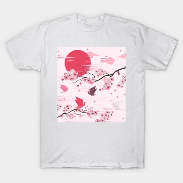 Cherry Blossoms Aesthetic T-Shirt by edmproject